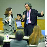 Brian L. Mishara, a researcher at Quebec University, speaks about his findings on suicide. | KANAKO TAKAHARA PHOTO