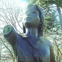 The statue of atomic bomb victim Sadako Sasaki in Seattle Peace Park that was vandalized in December has been repaired through donations. | PHOTO COURTESY OF MICHIKO PUMPIAN