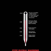 Rising to the top: \"Thermometer,\" a poster designed by Matias Fernandez Garcia of Argentina, has won the Global Student Poster Competition for raising public awareness of climate change. | COURTESY OF DENTSU INC.
