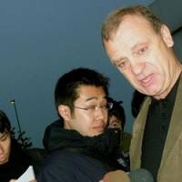 Grateful: Bill Hawker, the father of slain English teacher Lindsay Ann Hawker, faces reporters Wednesday after leaving Gyotoku Police Station in Chiba Prefecture. | KYODO PHOTO