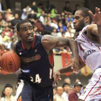 Key performer: High-energy forward Justin Burrell is the B-Corsairs\' leading scorer and has helped the expansion club win seven of its last 10 games. | YOSHIAKI MIURA