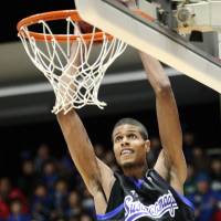 Imposing: Shimane Susanoo Magic center Jeral Davis is a force around the basket, blocking shots and dunking on his foes with equal proficiency. | SHIMANE SUSANOO MAGIC / BJ-LEAGUE