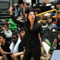 One and done: Natalie Nakase, seen here coaching the Eastern Conference squad in the 2012 All-Star Game, will not return as coach of the Saitama Broncos next season. | YOSHIAKI MIURA