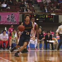 Reaping benefits: Yokohama B-Corsairs guard Satoshi Hisayama benefited from training at the United States Basketball Academy in Oregon in 2006. | KAZ NAGATSUKA