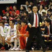 Important milestone: Coach Dai Oketani guides the Iwate Big Bulls to a 79-77 home win over the defending champion Ryukyu Golden Kings, his former team, on Saturday night. The Big Bulls are a second-year franchise; the Golden Kings have been the league\'s standard of excellence since 2008, the first of Oketani\'s four seasons at the helm. | IWATE BIG BULLS/BJ-LEAGUE