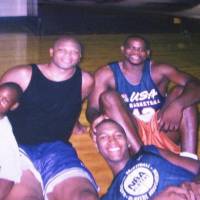 Fatherly advice: Terry Cummings (second from left), the No. 2 pick in the 1982 NBA Draft, says he always advised his sons Sean (left), Antonio (top right) and T.J. to focus on doing the little things well on the basketball court. | CUMMINGS ENTERTAINMENT GROUP