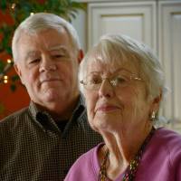 Wired in: Jim Scott, a retired U.S. Navy public relations officer, and his mother, Jane Cobis, pose for a photo last month in Arnold, Maryland. Scott is investigating wiretaps placed on his journalist father’s phone during the Cold War. Long-ago wiretap inspires a battle with the CIA for more information