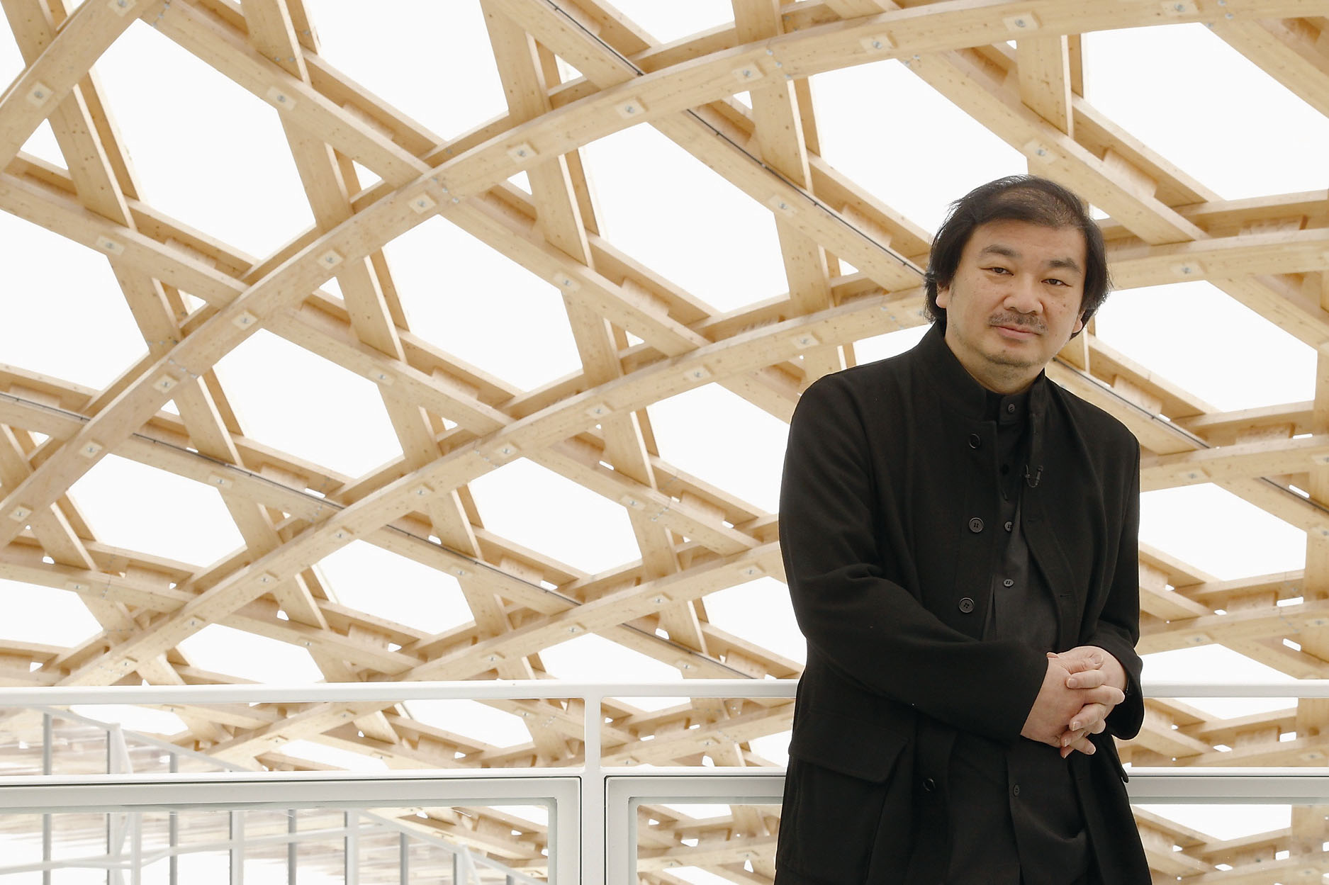 Hats off: Architect Shigeru Ban at the opening in France of his Chinese-headgear-inspired Centre Pompidou-Metz in May, 2010. | KYODO