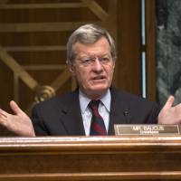 Free of constraints: Senate Finance Committee Chairman Sen. Max Baucus speaks in Washington on April 17. Baucus retirement sets stage for sweeping legislative changes