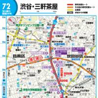 Getting out: Booklets such as the best-selling “Shinsaiji Kitakushien Mappu” (“Map for Walking Home in the Event of an Earthquake”) (below) show key routes home in the event of a large quake in Tokyo. Facilities such as public toilets, and potentially risky spots such as paths beside concrete-block walls that may fall over, are highlighted. Emergency escape routes: Publisher maps the best way home