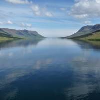 Seydisfjordur fiord on the east coast of Iceland is a picture-perfect example of a glaciated valley \"drowned\" by changes in land or sea levels, or both. | KEI MIYAJIMA PHOTO/(C) AIDA MAKOTO/COURTESY MIZUMA ART GALLERY