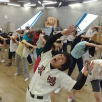 Letting it all hang out: Budding comedians in a popular \"dance\" class at NSC Tokyo led by choreographer Lucky Ikeda learn how to lose their inhibitions. | LUCY BRIDGER