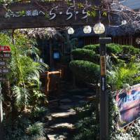 Magic garden: Cafe Ra-Ra-Ra offers tropical drinks, beer and fancy toast concoctions at the foot of Fourth Slope, below the Hayashi Fumiko Memorial Hall. Rags and riches by the Myoshoji