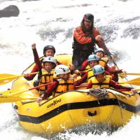 Young visitors shoot Tone River rapids with the Canyons outdoor adventure company. | COURTESY OF RANDY CHANNELL