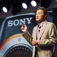 Spreading the blame: Sony Corp. President and CEO Kazuo Hirai speaks at the Consumer Electronics Show in Las Vegas in January. | BLOOMBERG