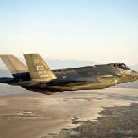 Asia buildup?: F-35 stealth fighter jets could replace the F/A-18 fighters at U.S. Marine Corps Air Station Iwakuni in Yamaguchi Prefecture in 2017. | KYODO