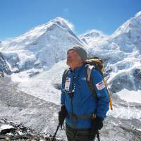 New heights: Renowned Japanese climber Yuichiro Miura, 80, is seen training in late April near his Mount Everest base camp. Miura, with his son and Sherpas, left Thursday in a bid to become the oldest man ever to reach the summit. | MIURA DOLPHINS/KYODO
