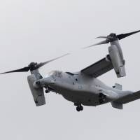 Tilt-rotor technology: An MV-22 Osprey is put through its paces at the Farnborough International Air Show in Farnborough, Britain, in July 2012. | BLOOMBERG