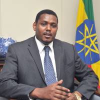 Looking beyond strife: Ethiopian Ambassador Markos Tekle Rike is interviewed at the Ethiopian Embassy in Tokyo May 21. | YOSHIAKI MIURA