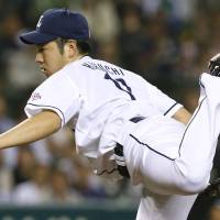 Hear me roar: Seibu\'s Yusei Kikuchi delivers a pitch during the Lions\' 5-1 win over the Tigers on Monday. | KYODO