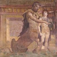 Mythical teachings: \"Achilles and Chiron fresco,\" in which Achilles receives guidance from a centaur. | ALL IMAGES COURTESY OF THE YOKOHAMA MUSEUM OF ART
