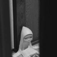 One of Yamazaki\'s childlike figures, now on display at Nakaochiai Gallery in Shinjuku. | ROBBIE SWINNERTON PHOTOS