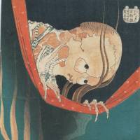 Katsushika Hokusai\'s \"The Ghost of the Murdered Kohada Koheiji\" (1831-34), from the series \"One Hundred Ghost Stories,\" will be on display at the Nezu Museum from June 25 to July 15. | HAGI URAGAMI MUSEUM.