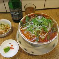 Hot stuff: Bistro Authentique has a tiny floor space but a substantial menu, including spicy bun bo hue noodles. Bistro Authentique