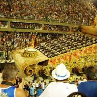 Top class: The float of samba school Unidos da Tijuka, which won Carnaval 2010 in Rio de Janeiro, is paraded through the city\'s Sambodromo stadium on Feb. 14. The theme of the school\'s parade was \"E segredo!\" (\"It\'s Secret!\"). | ERIKO ARITA PHOTOS