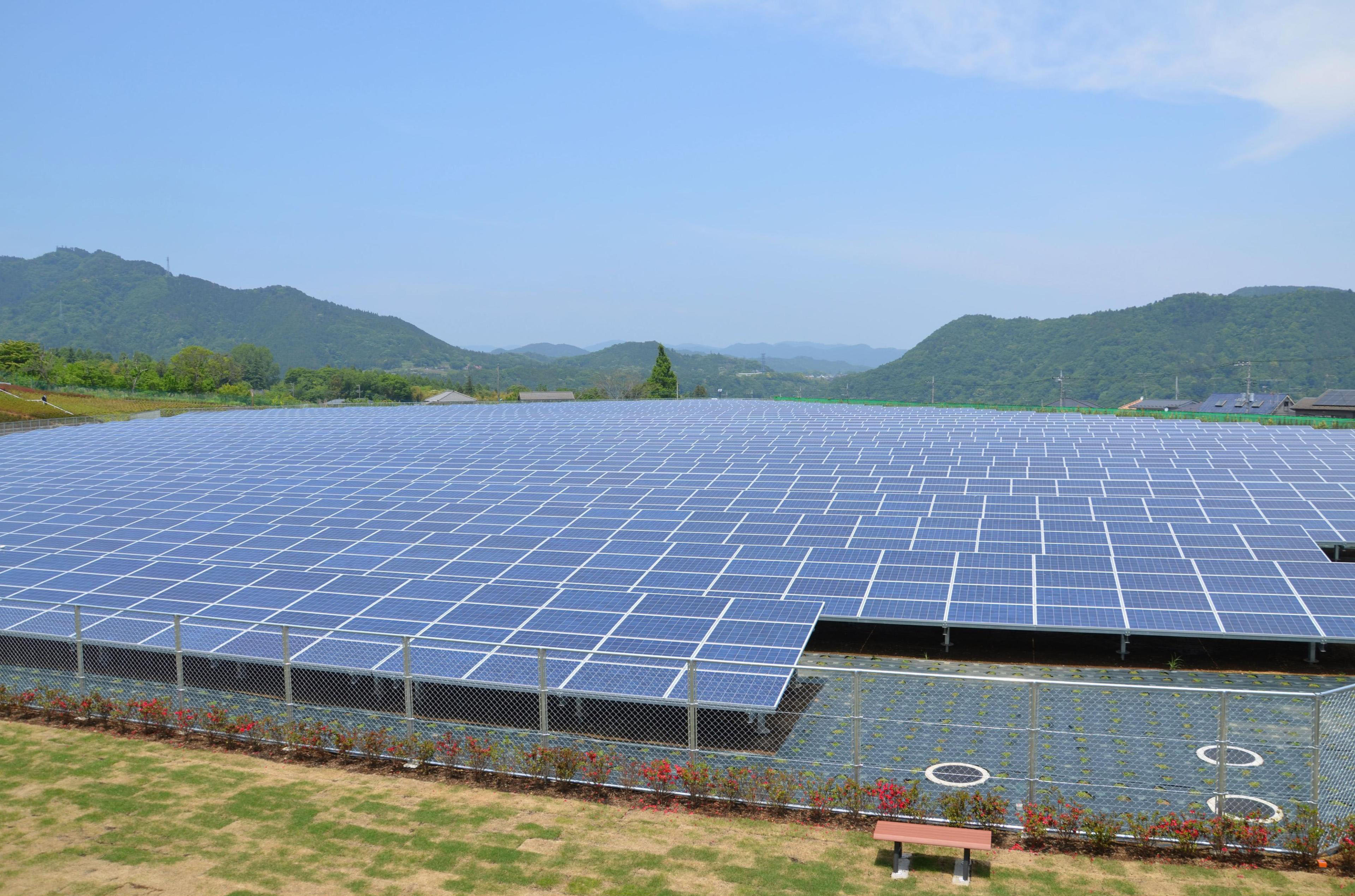 Solar boom: A recent report by a U.S. research firm says Japan is expected to become the world's largest solar energy market this year, with the installation of new solar power systems, such as these installed by the Kanagawa Prefectural Government in the town of Aikawa, more than doubling capacity. | KYODO