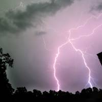 Double trouble: A pair of lightning bolts strike the ground as a line of thunderstorms passed over Tyler, Texas, on May 22. How does science explain a bolt from the blue?