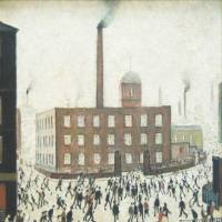 An eye for everyday life: L.S. Lowry is best known for his paintings of northern England\'s industrial landscapes such as \"At the Factory Gates.\" | BLOOMBERG