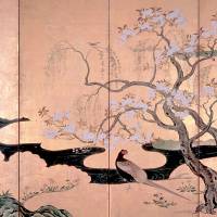 Natural selections: \"Birds and Flowers of Spring and Summer,\" one of a pair of six-fold screens by Kano Eino with various symbols of nature (Edo Period, 1603-1867) | SUNTORY MUSEUM OF ART; © KEIZO KIOKU PHOTO