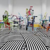 Candy-colored jumble: \"Train in Vain\" (2008), an installation by Jim Lambie is showing till March 29 at the Hara Museum of Contemporary Art. | &#169; JIM LAMBIE, HARA MUSEUM OF CONTEMPORARY ART