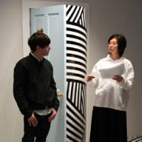Jim Lambie with curator Masami Tsubouchi | MARIUS GROMBICH PHOTO