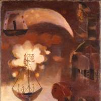 Western influence: Fireworks (1927, above) and \"Innocent Moonlit Night\" (1929) by Harue Koga. | KAWABATA FOUNDATION; ISHIBASHI MUSEUM OF ART, ISHIBASHI FOUNDATION