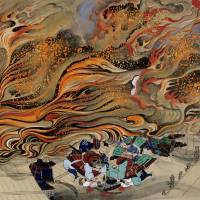 Fiery vision: A detail of one of seven “Illustrated Handscrolls of the Legends of Ishiyama-dera Temple” by Tani Buncho. (19th century) The different brush strokes of Tani Buncho