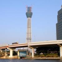 Sign of the crimes: A sign declaring \"Gangsters not welcome\" and \"Making a peaceful town\" is displayed at the construction site of the Tokyo Sky Tree (top) in Tokyo\'s Sumida Ward. | BRETT BULL