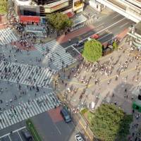 Cultures crossing: Japanese people crowding the streets of Tokyo\'s Shibuya district (above) may have any one of 100,000-plus surnames, whereas Chinese rubbing shoulders with them will have one of only a few thousand and Koreans one of only some 200. | YOSHIAKI MIURA PHOTO