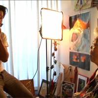 Downloading stories: Director Shinpei Takeda interviews Takashi Tanemori, who left Hiroshima after the atomic bombing aged 8 and now lives in Berkeley, Calif., in a still from Takeda\'s documentary \"Hiroshima Nagasaki Download.\" | COURTESY OF SHINPEI TAKEDA