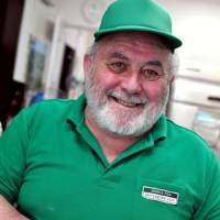Love at first bite: Gerry O\'Donnell and one of his pies. | TREVOR MOGG PHOTO