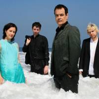 Wet wedding: (Left to right) bassist Terry De Castro, guitarist Chris McConville (replaced by former member Simon Cleave on the Japan tour), frontman David Gedge and drummer Graeme Ramsay seem oblivious to the incoming tide. | YURIKO TAKAGI PHOTO