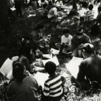 Band club: People take part in a workshop in Kyoto in 1991. | COURTESY OF HARADA TOMATO