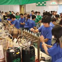 Plenty of pints: Microbrewers present their products at last year\'s Nippon Craft Beer Festival. | YOSHIAKI MIURA PHOTO