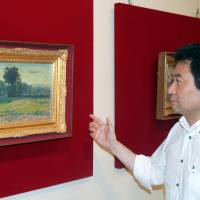 Retrospective: Tetsu Murakami of the Kumamoto Prefectural Museum of Art introduces works by Leonard Tsuguharu Foujita (1886-1968) at an exhibition that opened Tuesday in the city of Kumamoto. | KYODO