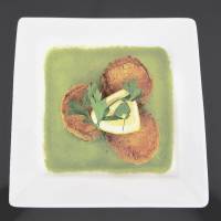 Cicada\'s crab cakes are from the Moroccan end of the restaurant\'s menu.   | ROBBIE SWINNERTON