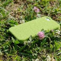 Shibaful\'s iPhone case is designed to look the grass found in Tokyo\'s Yoyogi Park. | PHILIP BRASOR