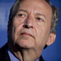 \"Larry\" Summers, professor at the John F. Kennedy School of Government and former director of the U.S. National Economic Council, speaks at the Brookings Institutions\'s Hamilton Project forum in Washington on May 3, 2012. | BLOOMBERG