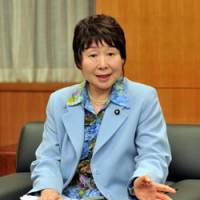 Consumer champion: Tomiko Okazaki, National Public Safety Commission chairwoman, speaks during an interview in Tokyo on Sept. 29. | YOSHIAKI MIURA PHOTO