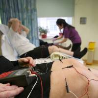 The real deal?: A patient controls the flow of electricity to acupuncture needles during treatment at a hospital in London in 2008. Why acupuncture is giving doubters the needle